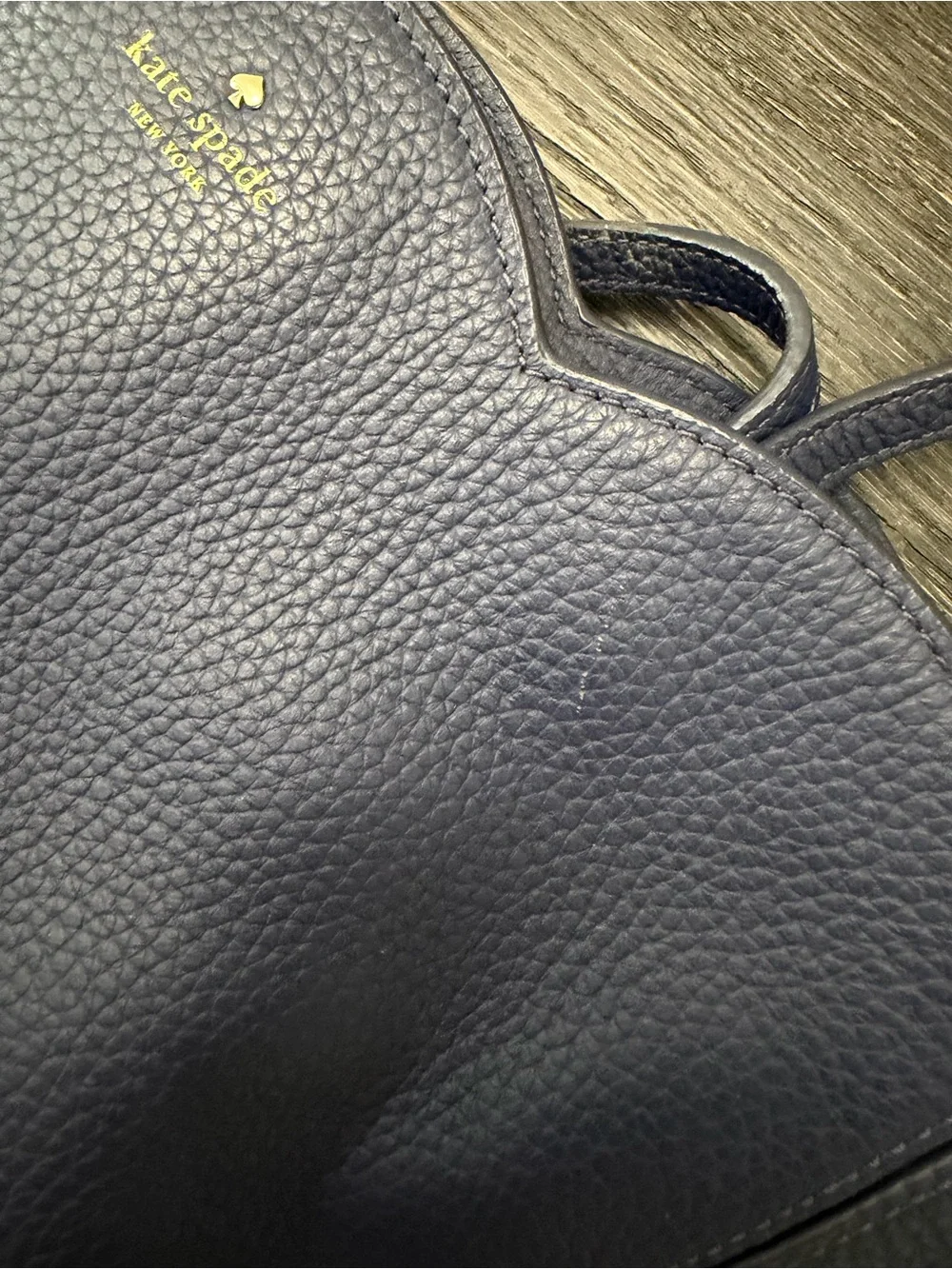 kate spade Navy Scallop-Edge Pebbled Leather Tote